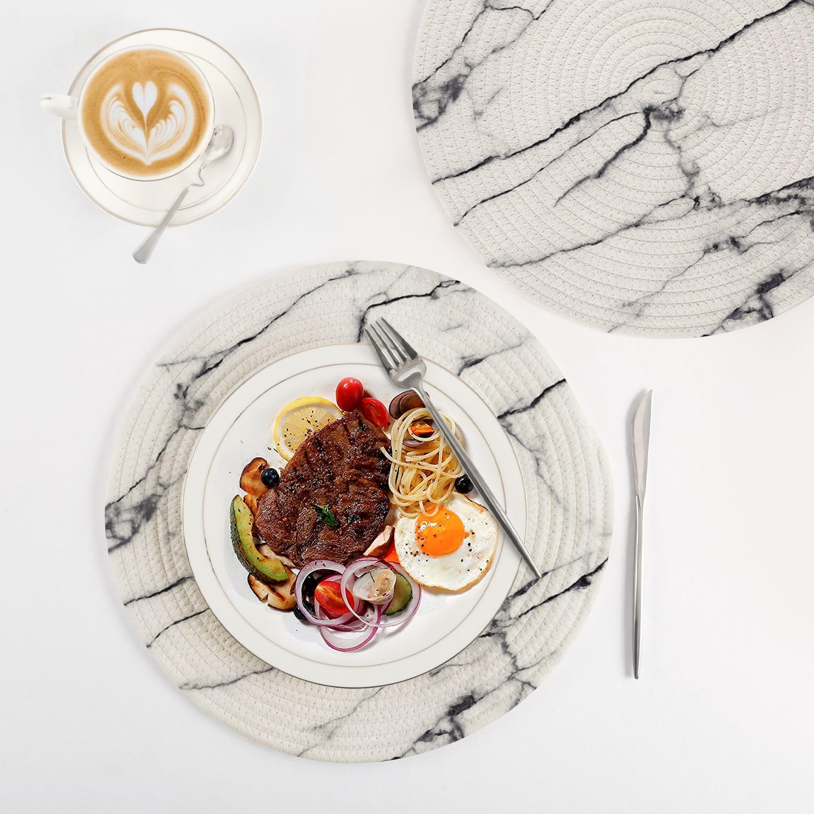 Amazon｜alaza 鍋敷き 耐熱鍋敷き お鍋 ポットマット 3枚セット 大理石